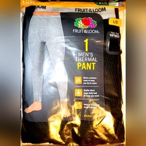 Fruit of the Loom men's thermal pant size L